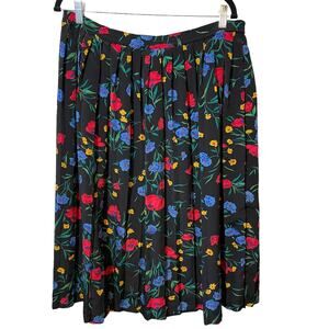 Alfred Dunner Vintage Floral Skirt 14 Black